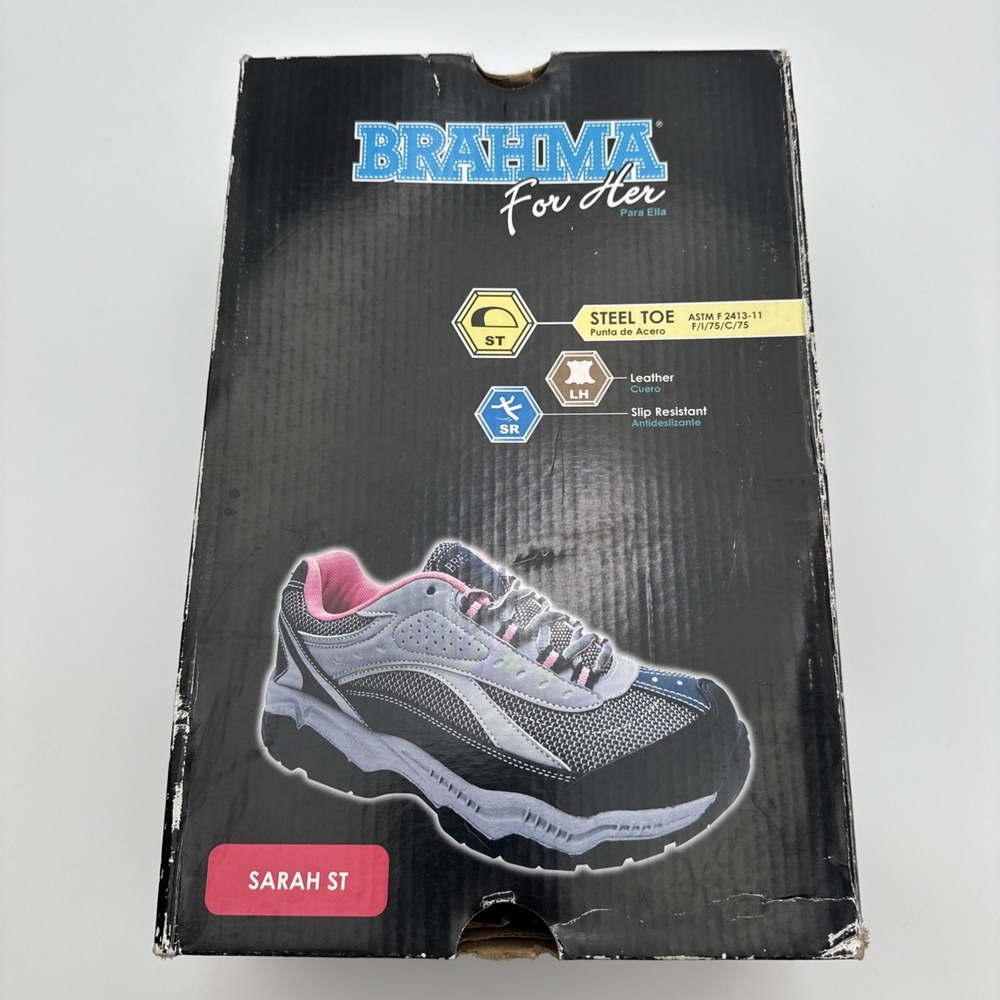 Brahma for Her Steel Toe Work Sneakers Sarah St Navy Blue & Pink Women's size 11 - Picture 14 of 14